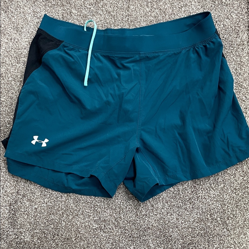 Under Armour Women's Blue and Black Athletic Shorts